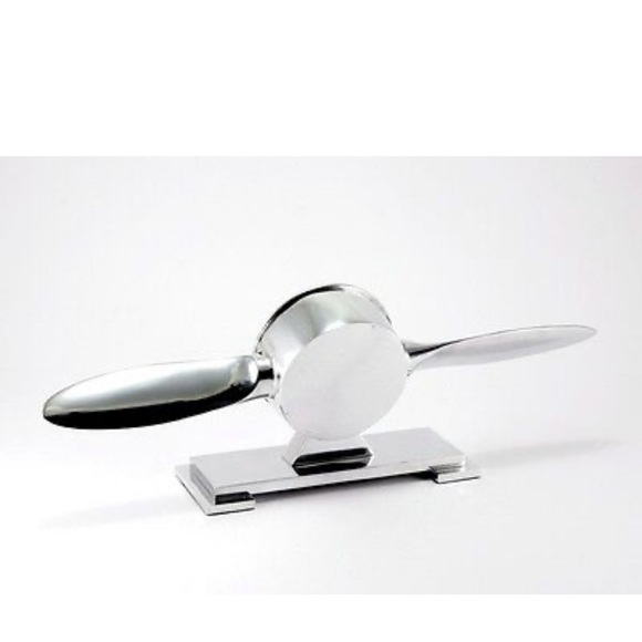 Table Clock Propeller Mantle Watch Aeroplane Metal Quartz Alarm Art Déco - Picture 5 of 13